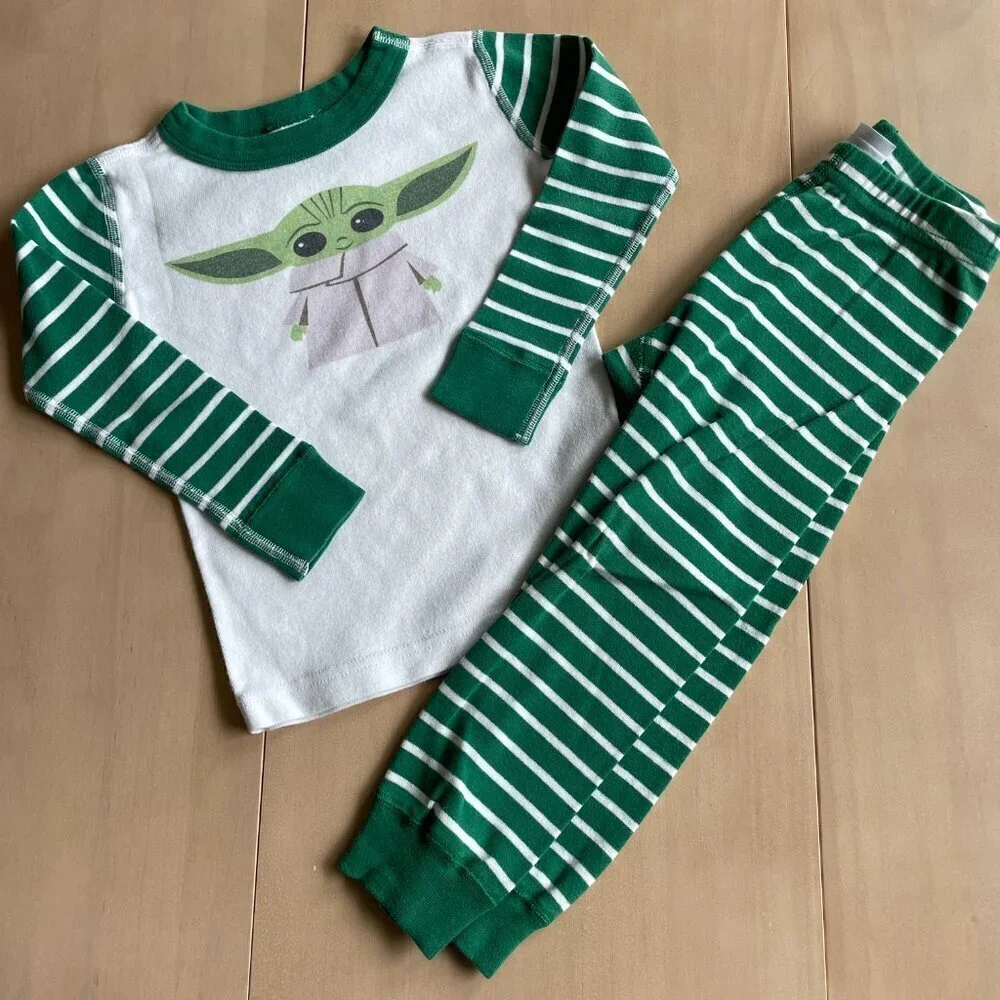 Hanna Andersson X Star Wars Grogu Organic Long John PJs Pajamas Set‎ - Size 3T
